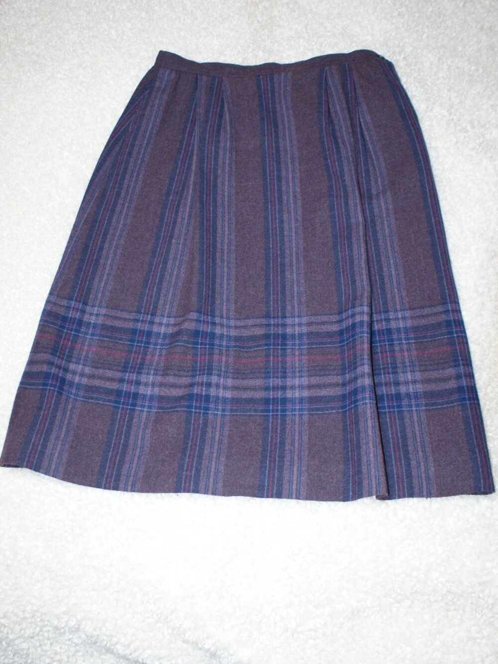 Pendleton Wool Purple and Blue Plaid A-Line Midi Skirt - 14 - EUC - Picture 6 of 16